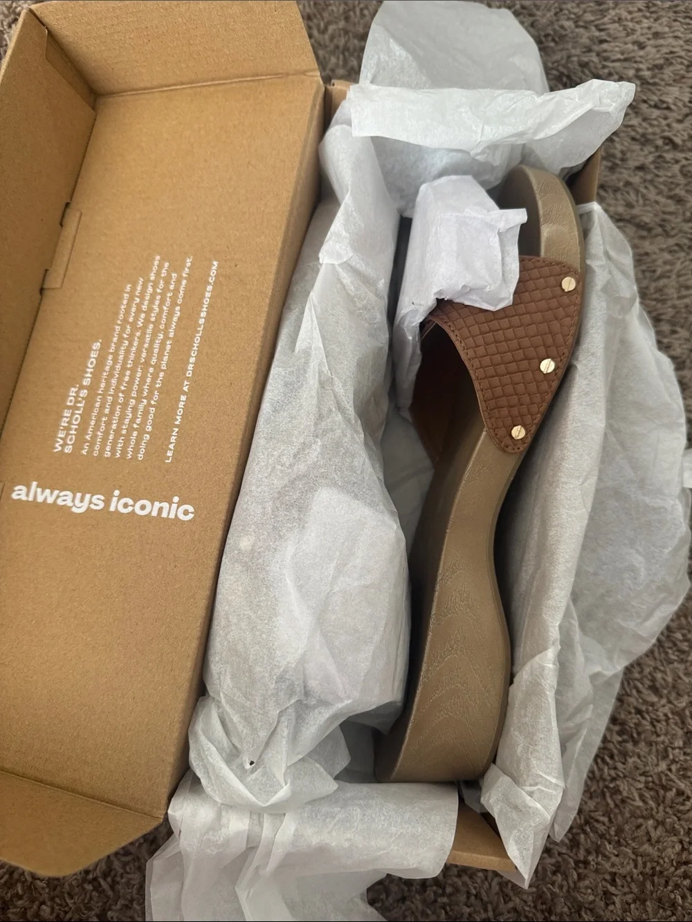 Dr. Scholl's Classic Snake Embossed Sandal in Saddle Tan